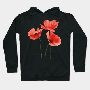 Watercolor poppies Hoodie